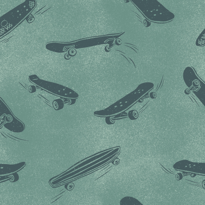 Create the perfect place to hang out with our Skateboard Sesh Peel and Stick Removable Wallpaper. 