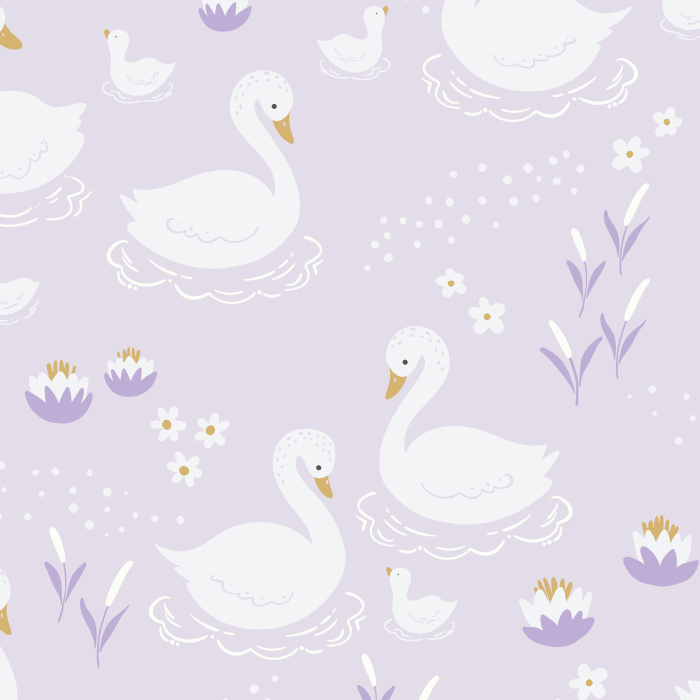 Create an enchanting space with our Swans on the Lake Peel and Stick Removable Wallpaper.