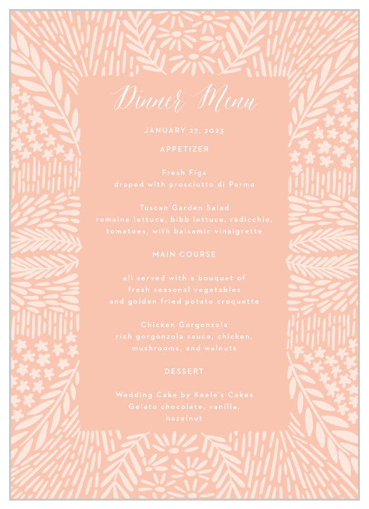 Floral Wreath Wedding Menus