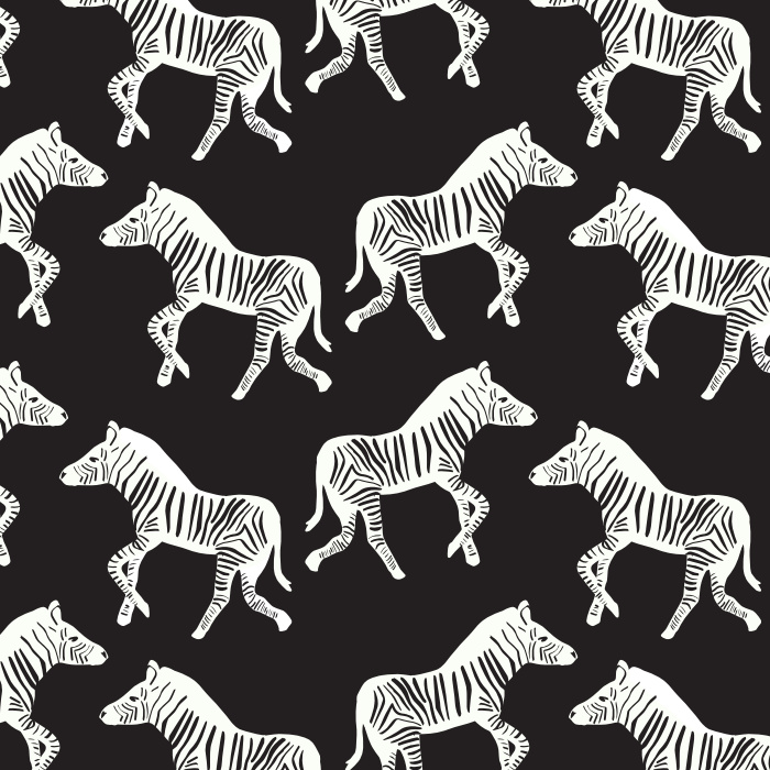 Create a unique space with our Zebra Dance Peel and Stick Removable Wallpaper.