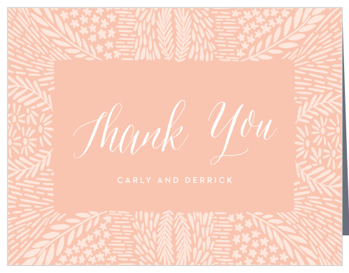 Floral Wreath Wedding Thank You Cards