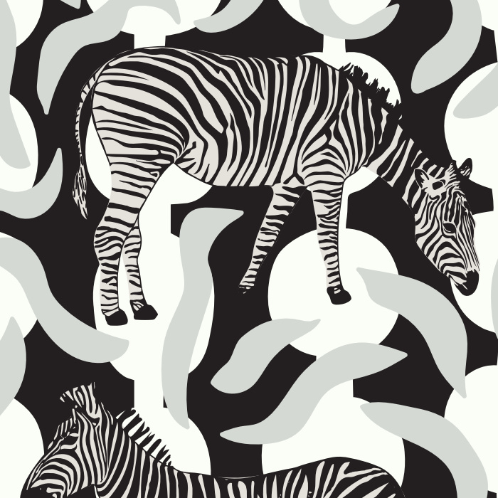 Add some flavor to your life with our With the Zebras Peel and Stick Removable Wallpaper. 