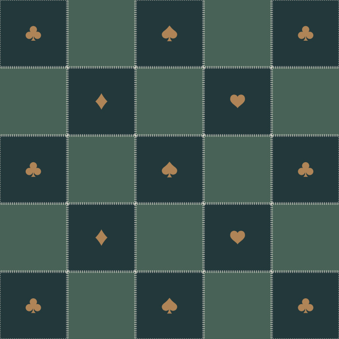 Add a touch of classic card game charm to your walls with our Checkered Suits Peel And Stick Removable Wallpaper.
