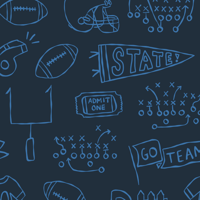 Create the perfect sports lover's den with our Football Doodles Peel and Stick Removable Wallpaper. 
