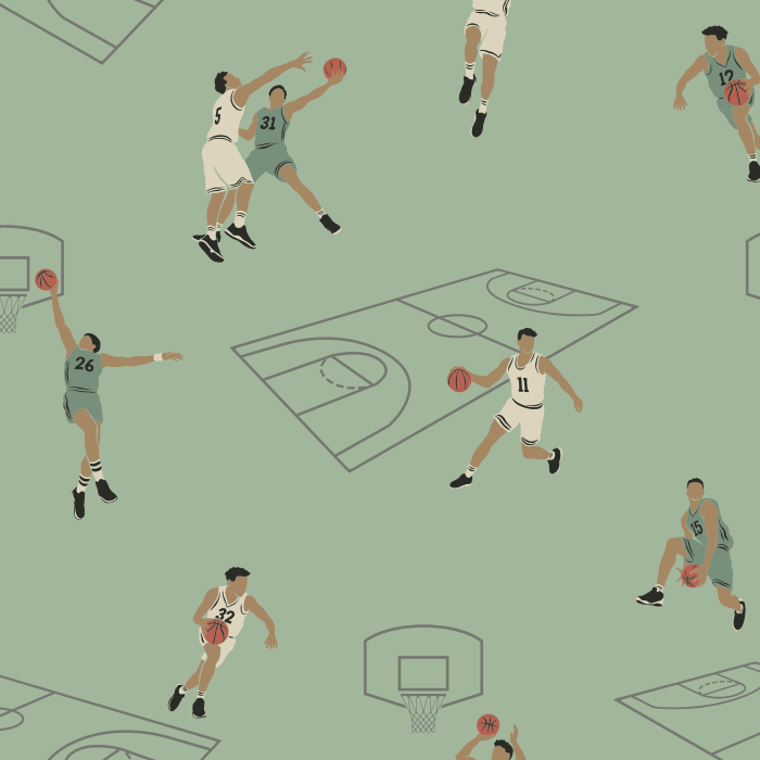 Score big in your mancave with our On The Court Peel And Stick Removeable Wallpaper. 