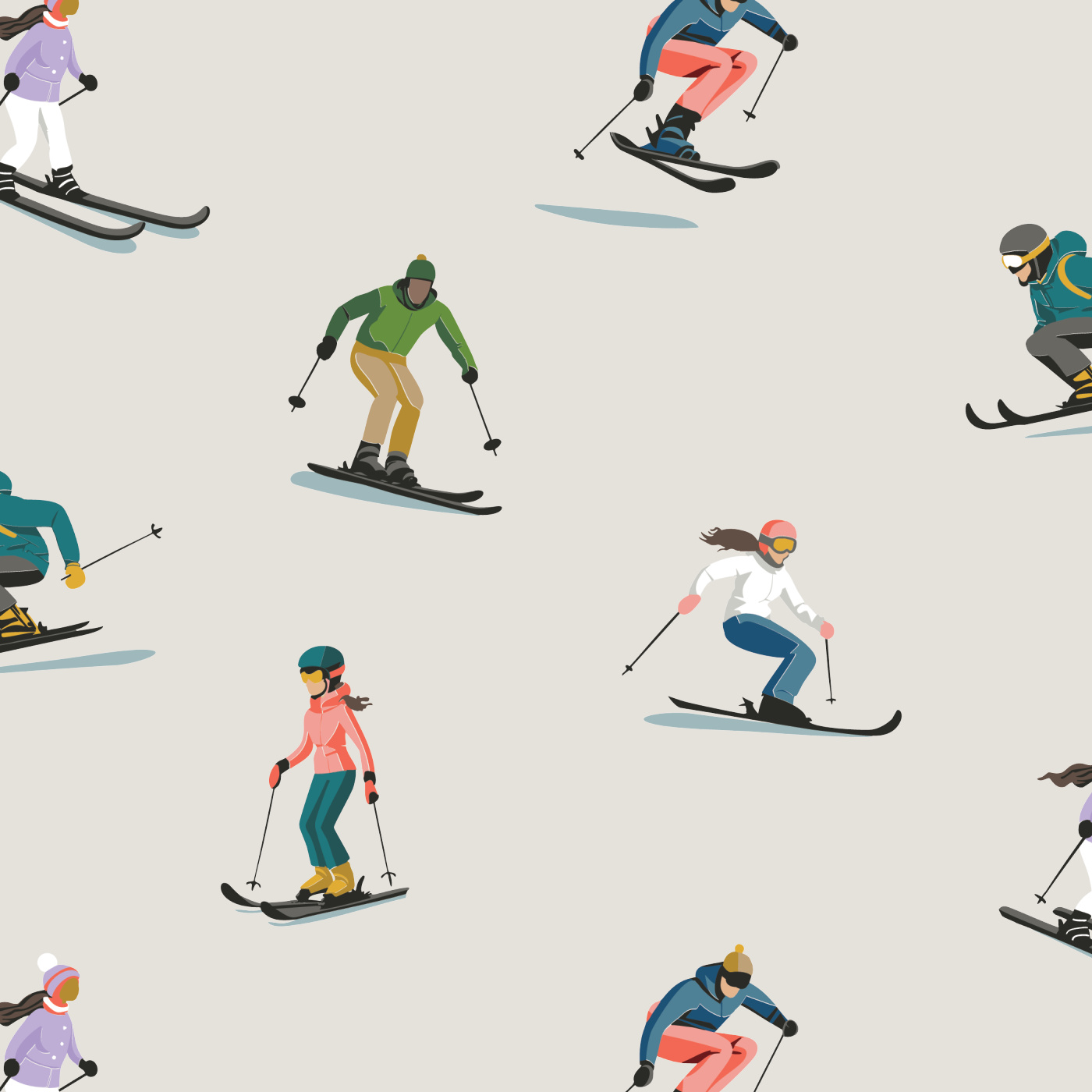 Mountain Skiers Wallpaper