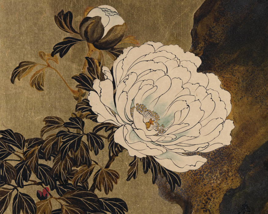 Create a stunning centerpiece for your interior design with our Japanese Peonies Peel and Stick Photo Mural. 