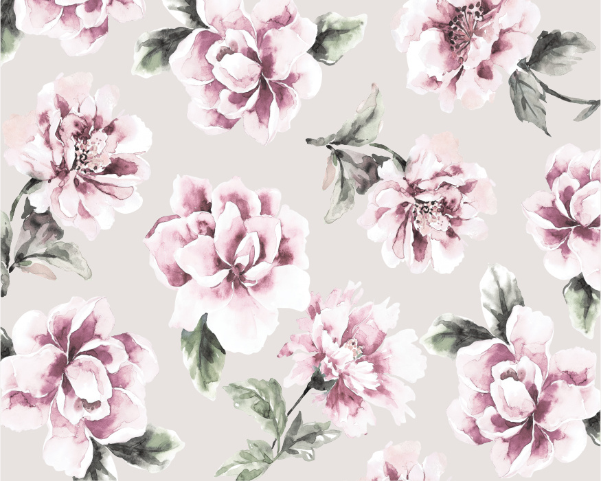Our Painted Fleur Mural adds some floral charm to any wall in your home.