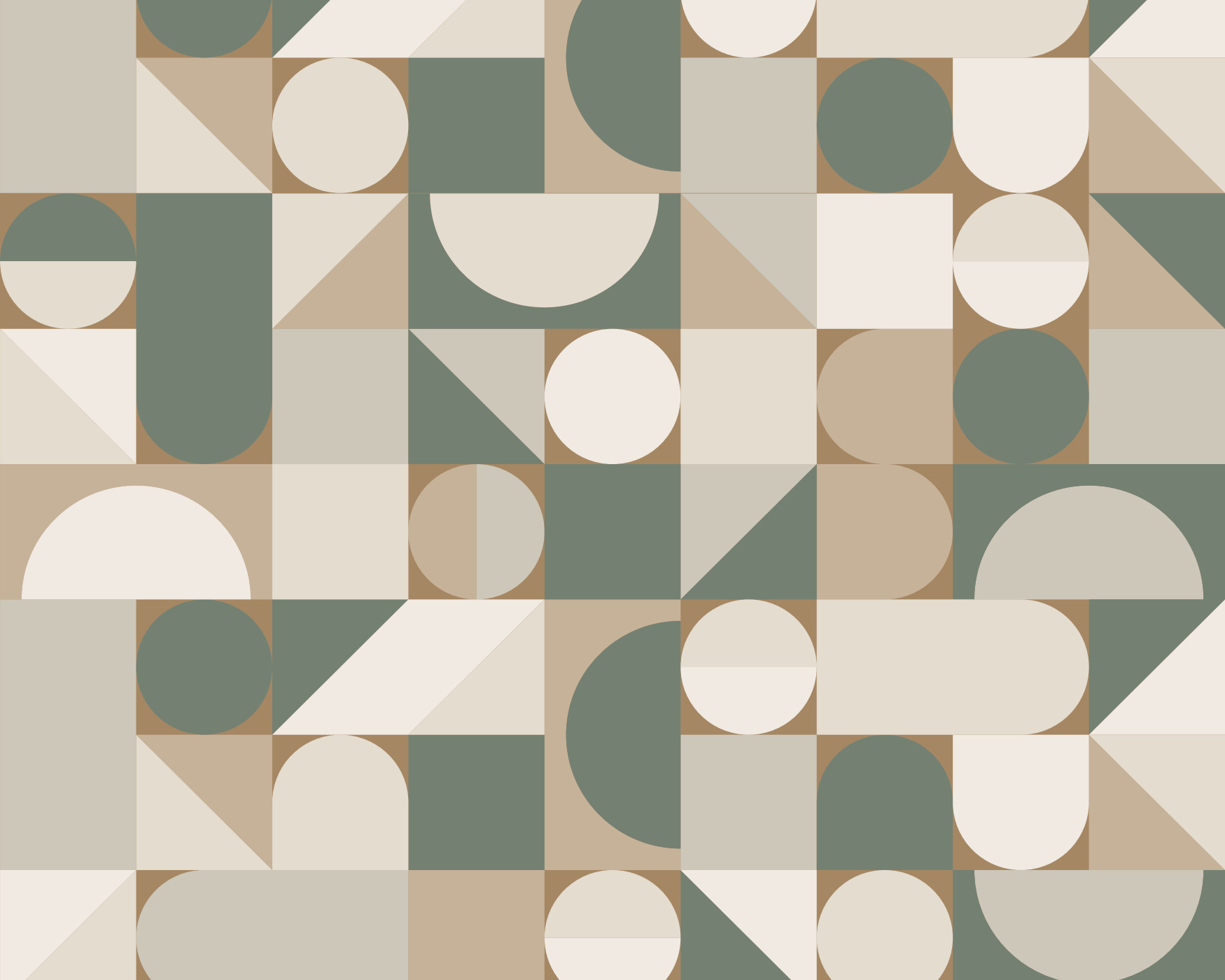 Mid Century Shapes Mural