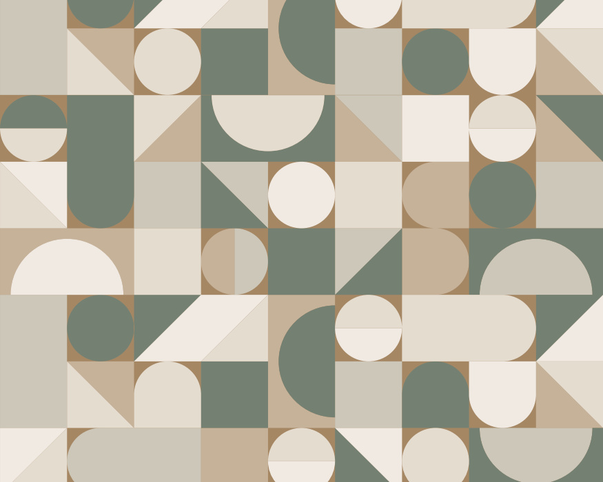 Create a dazzling interior with our Mid Century Shapes Peel and Stick Mural.