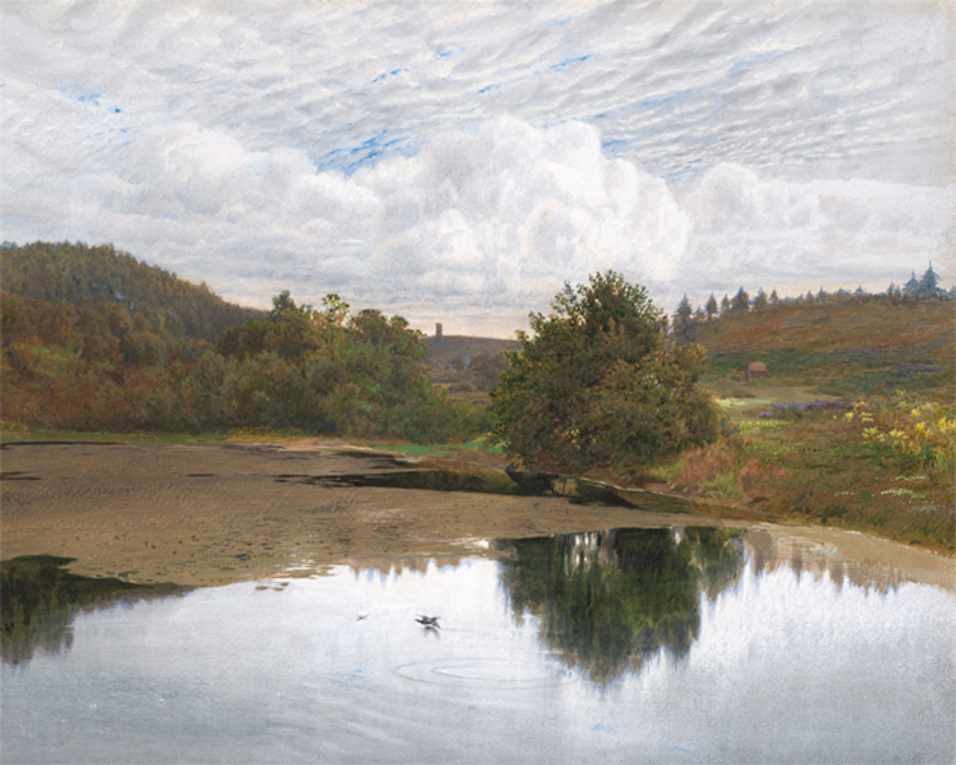Transform your living space into a scenic English landscape with our Lake Meadow Photo Mural. 