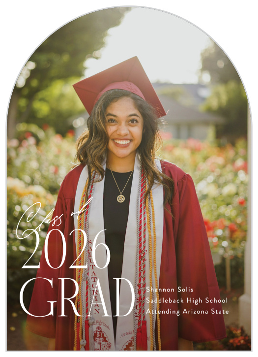 Celebrate your latest milestone with our Lined Up Arched Graduation Announcements.