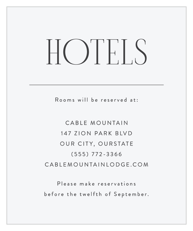 Minimal Typography Accommodation Cards