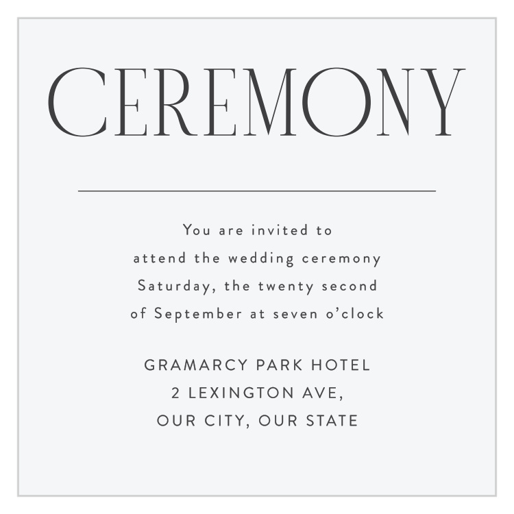 Minimal Typography Ceremony Cards
