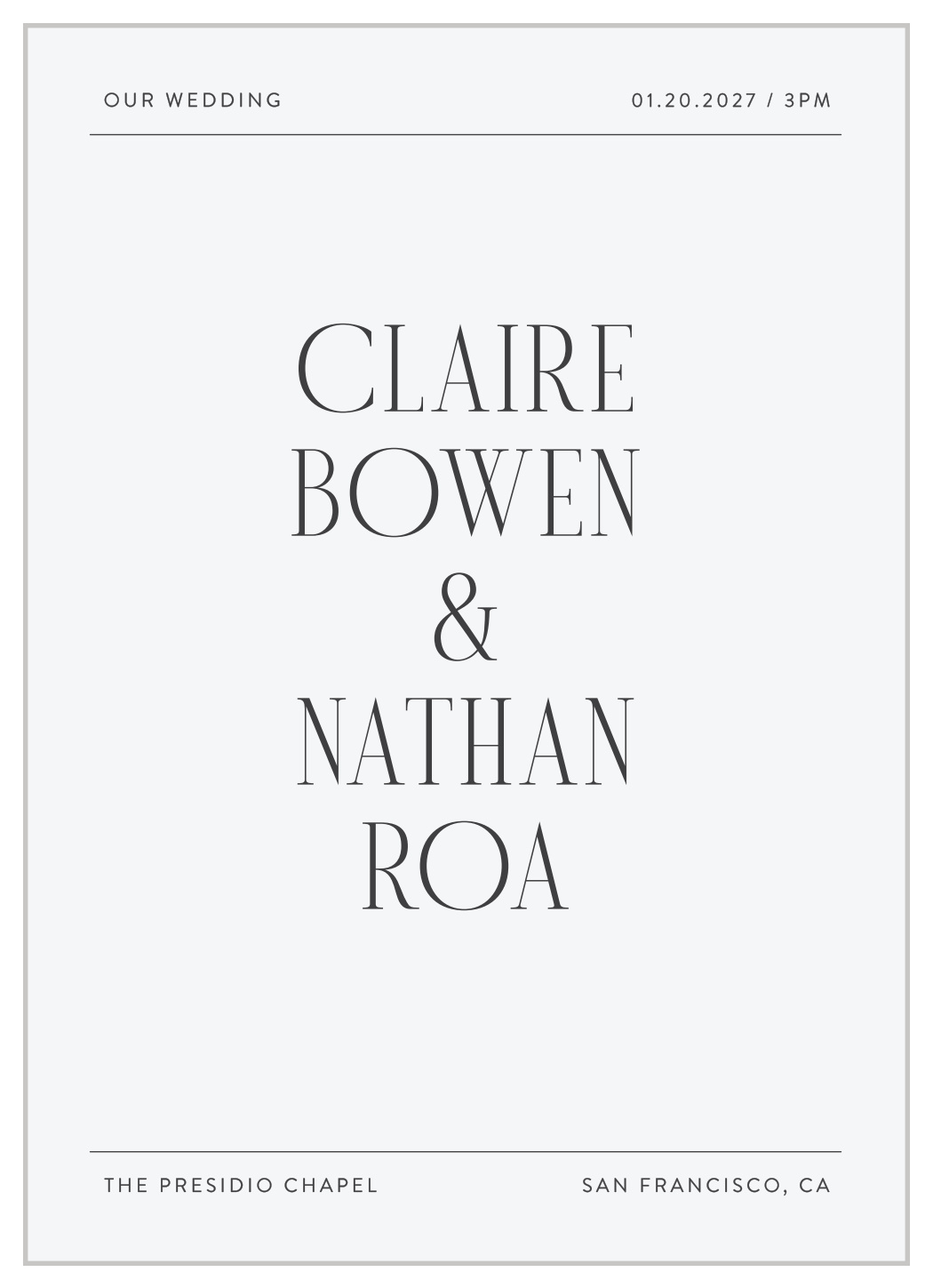 Minimal Typography Wedding Invitations