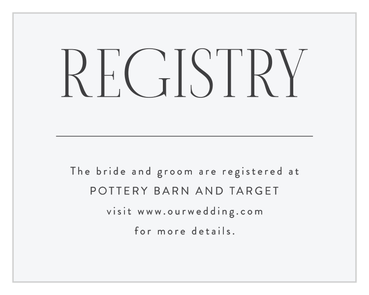 Minimal Typography Registry Cards