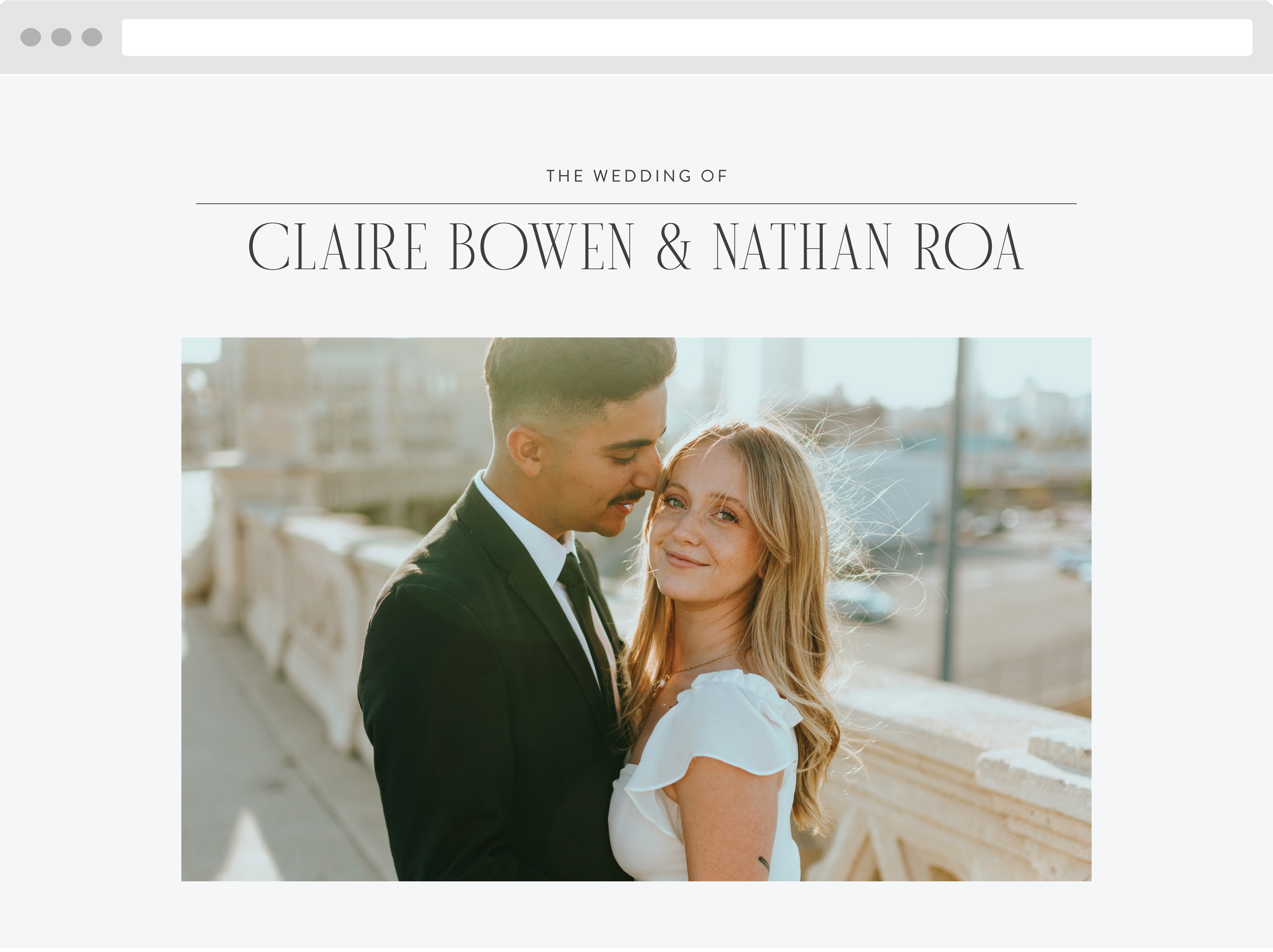 Minimal Typography Wedding Website