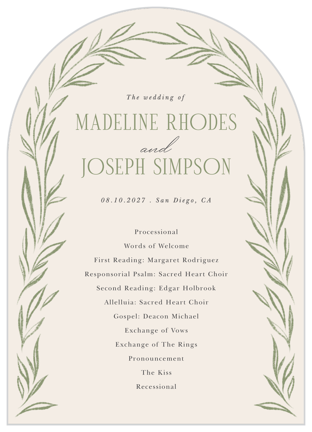 Charming Foliage Wedding Arch Programs