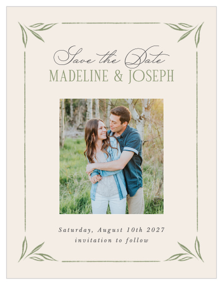 Get family and friends ready to mark their calendars for your special day when you send out our Charming Foliage Wedding Arch Save the Date Cards.