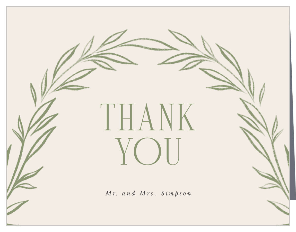 Charming Foliage Wedding Arch Thank You Cards