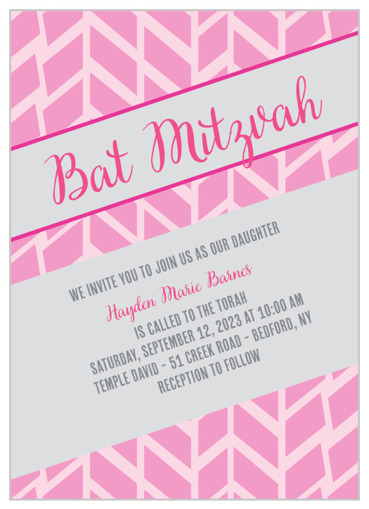 This trendy invite is perfect for your dream Bat Mitzvah! 
