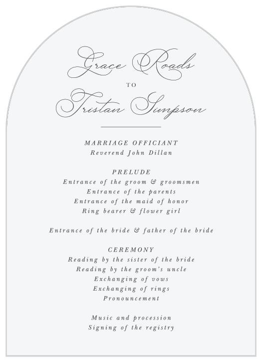 Our Love Story Wedding Arch Programs spell out every step of your ceremony to family and friends. 