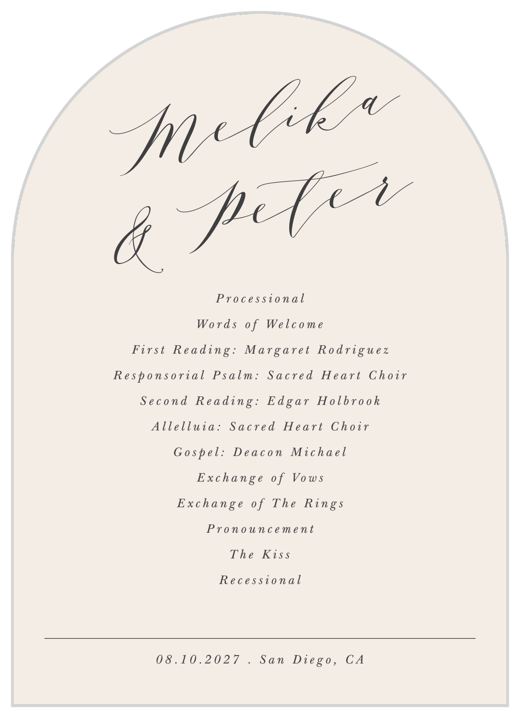 Handwritten Love Wedding Arch Programs
