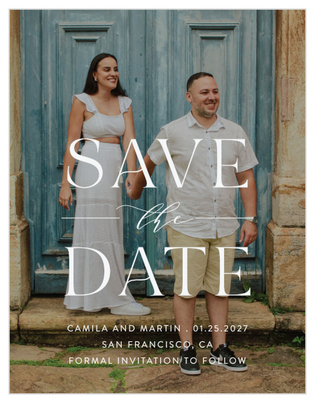 Announce your upcoming special day to close friends and family when you send out our Timeless Elegance Wedding Arch Save the Date Magnets.