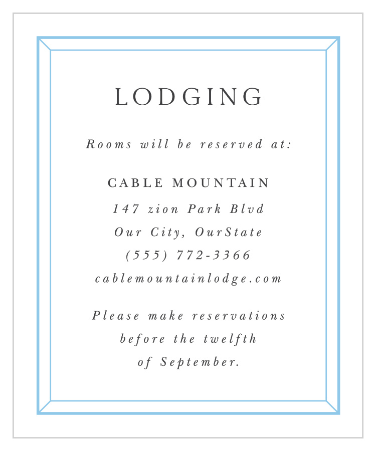 Soft Bevel Accommodation Cards