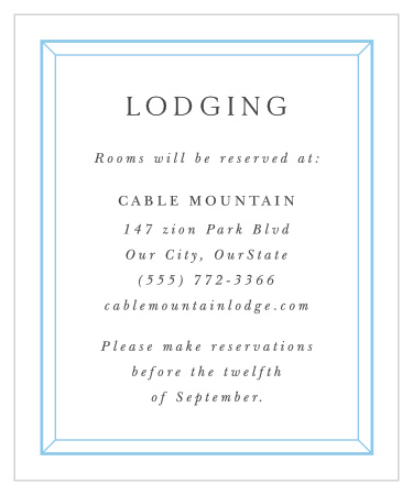 Soft Bevel Accommodation Cards
