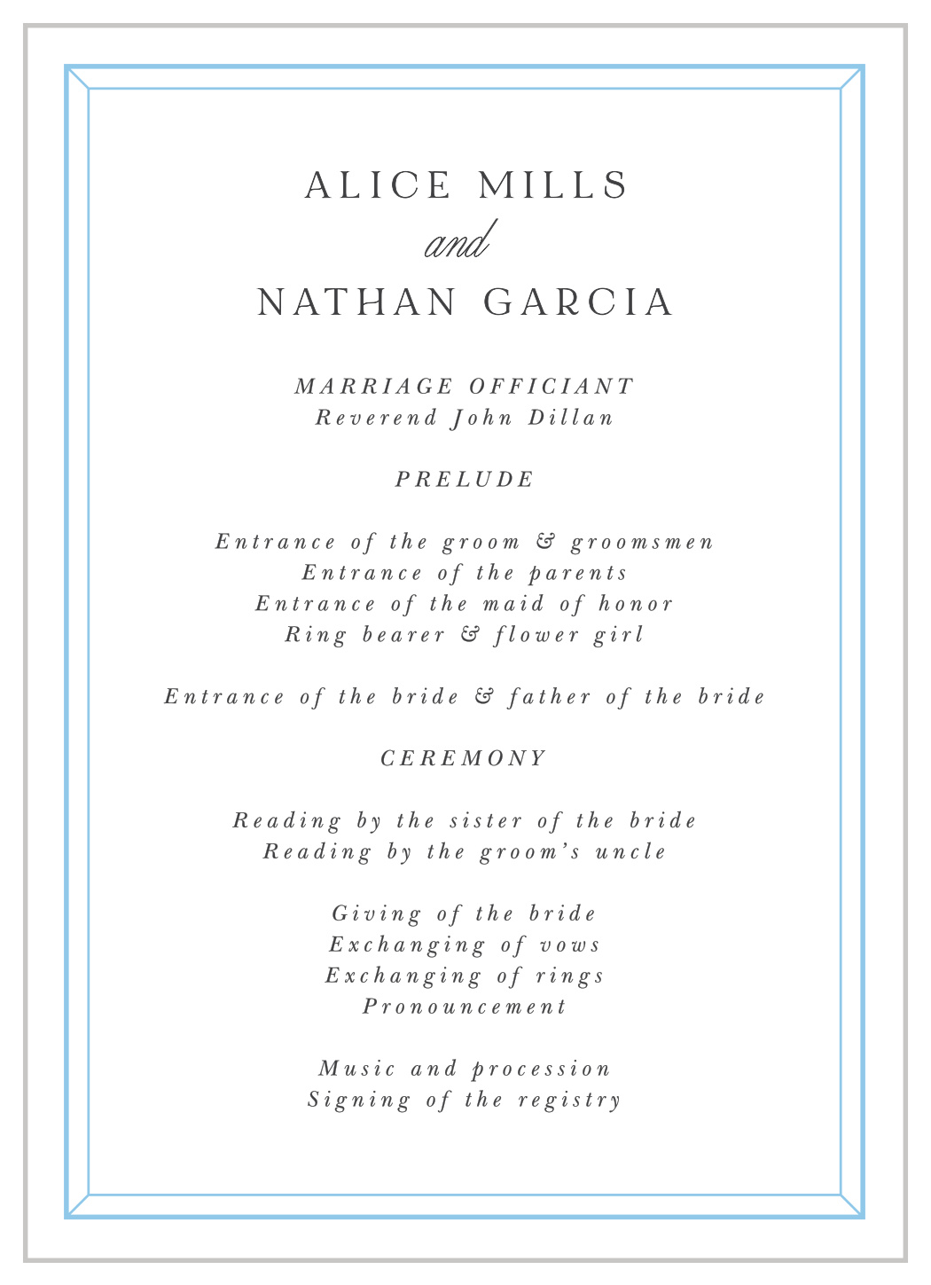 Soft Bevel Wedding Programs