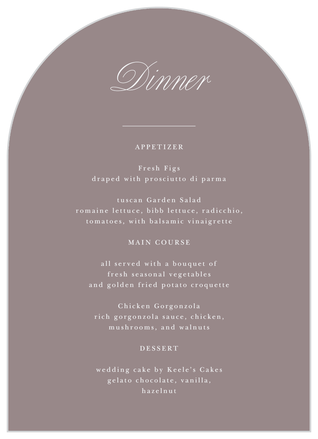 Scripty Monogram Wedding Arch Menus