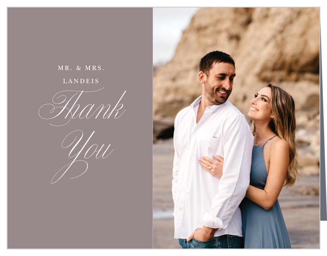 Scripty Monogram Wedding Arch Thank You Cards