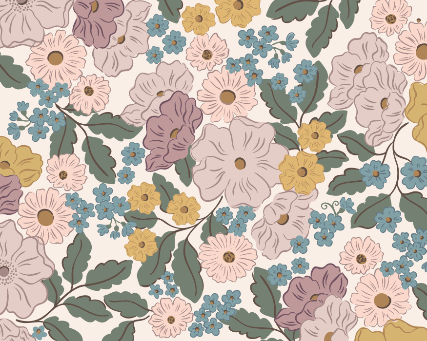 Bring timeless countryside charm to your home with the Provincial Blooms Peel & Stick Mural. 
