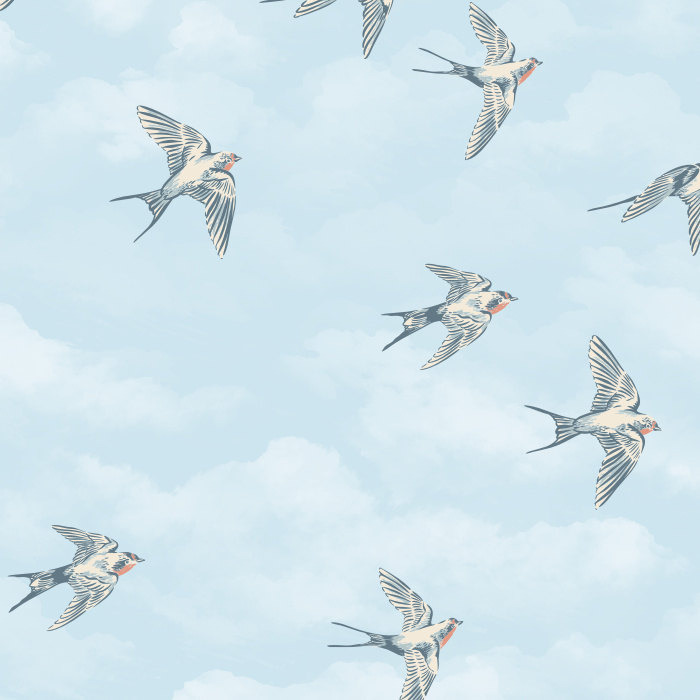 Let nature inspire your design with our Swallow Serenade Peel and Stick Removable Wallpaper. 
