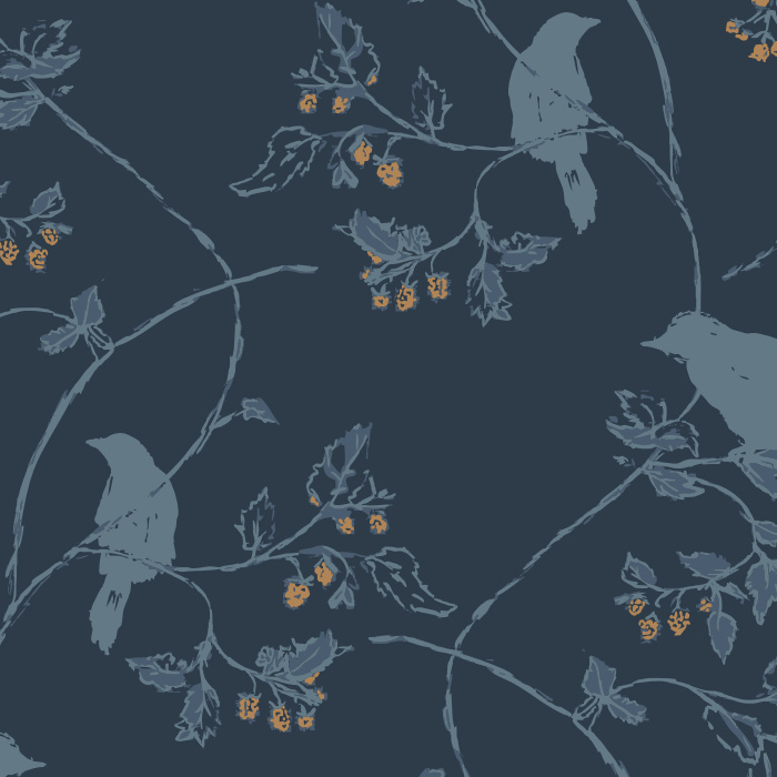 Create an enchanting interior with our Blackbird Berry Peel and Stick Removable Wallpaper. 