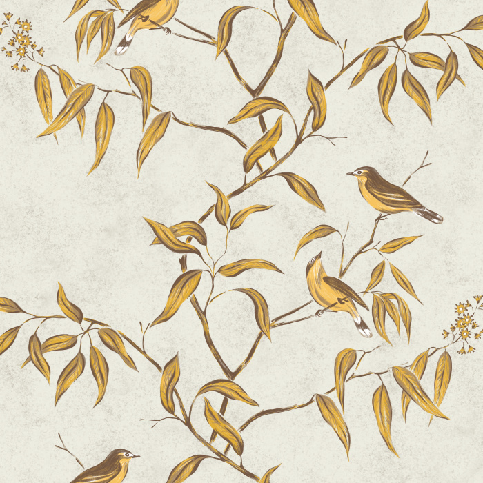 Create a charmingly cozy space with our Canary Canopy Peel and Stick Removable Wallpaper.