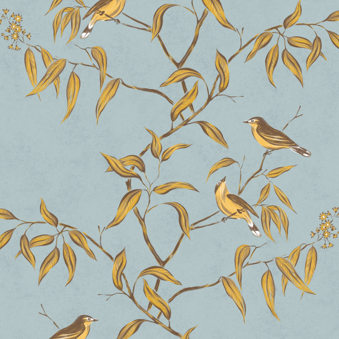Create a charmingly cozy space with our Canary Canopy Peel and Stick Removable Wallpaper.