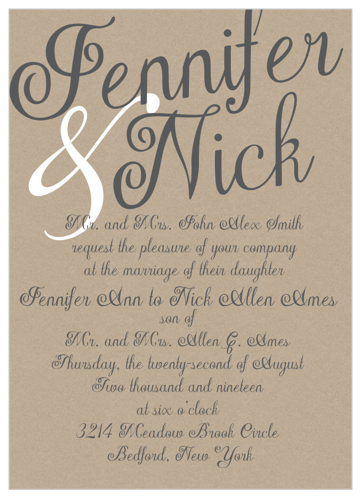 Elegant Kraft Wedding Invitations