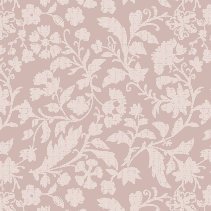 Soft blush floral wallpaper with delicate leaves for a warm, romantic feel in any room.