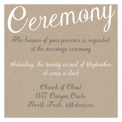 Elegant Kraft Ceremony Cards