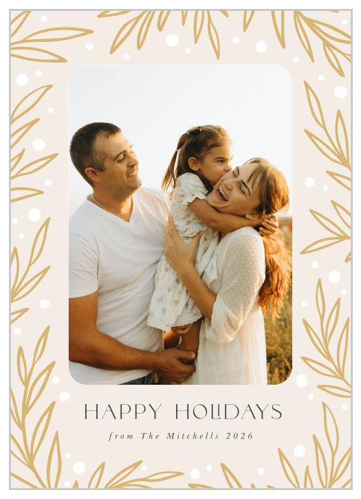 Share your seasonal greeting with your close friends and family this year with our Gold Branches Holiday Cards.