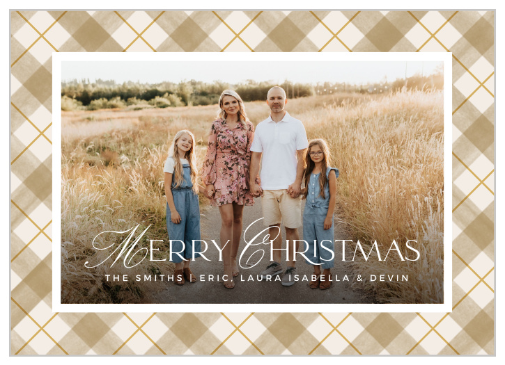Share your favorite memory with our Plaid Wrapping Christmas Cards.