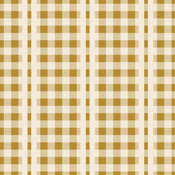 The Hearthside Plaid Wallpaper brings cozy farmhouse warmth to your walls with its golden ochre and cream checkered pattern.