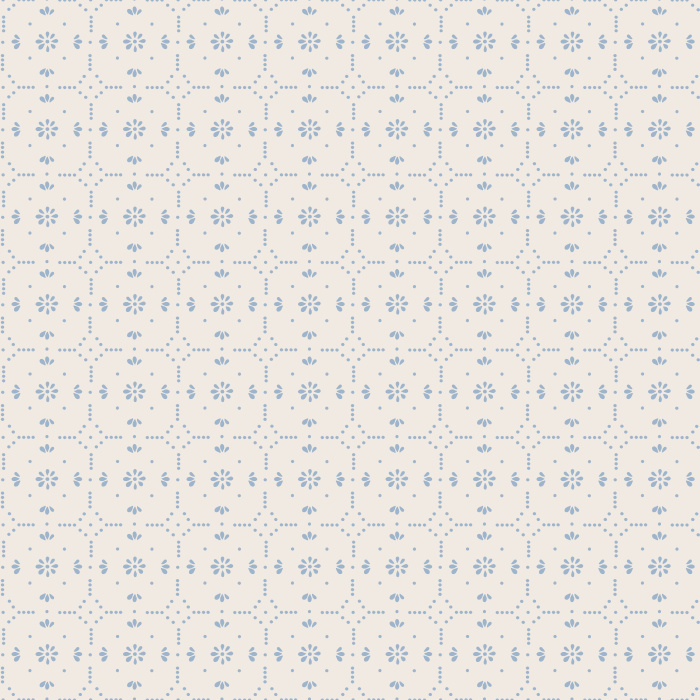 The Tin Punch Wallpaper brings timeless texture and rustic charm to your walls with its delicate blue geometric pattern inspired by traditional punched tin designs.