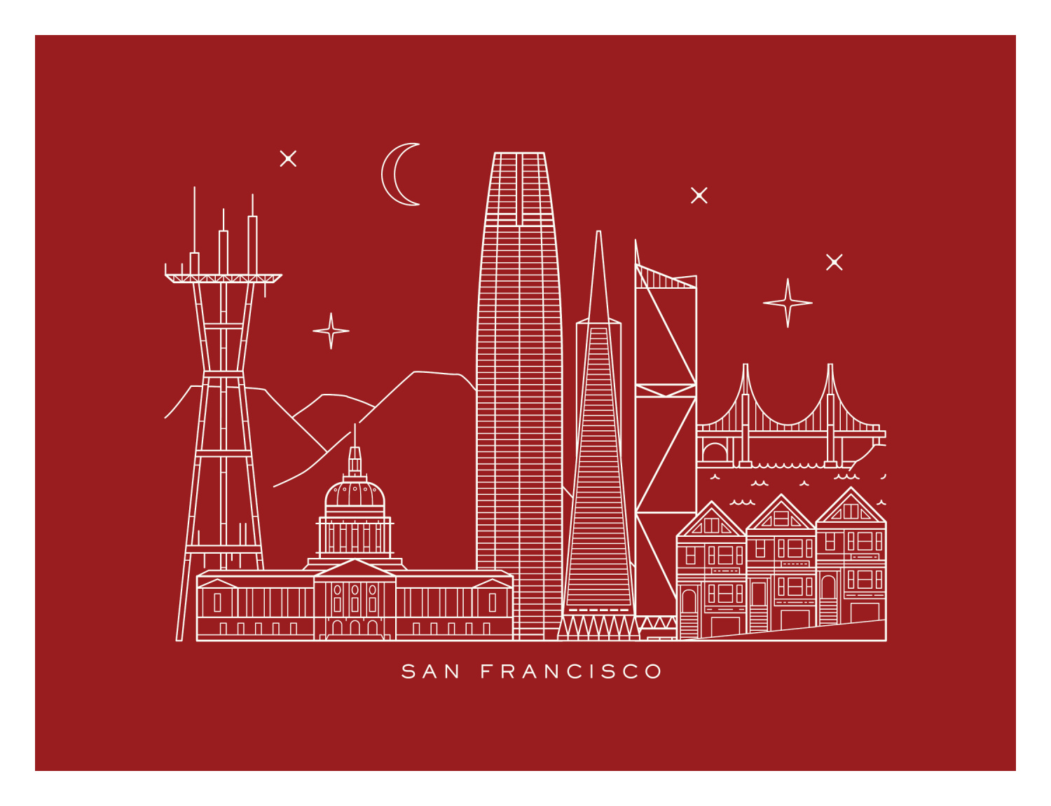 San Francisco Skyline Art Print