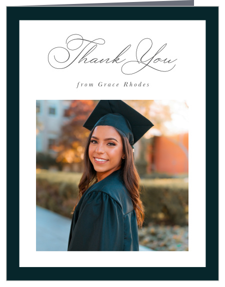 Let your loved ones know how much you appreciate them with our Bold Border Graduation Thank You Cards. 