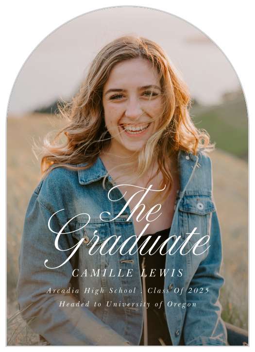 Share your big moment with our Academic Honor Arched Graduation Announcements. 