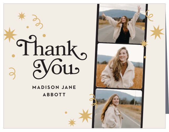 Show your heartfelt appreciation with our Sweet Initials Graduation Thank You Cards