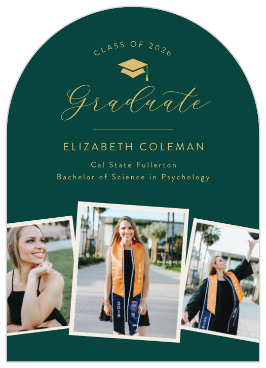 Share your big moment with our Academic Success Arched Graduation Announcements.